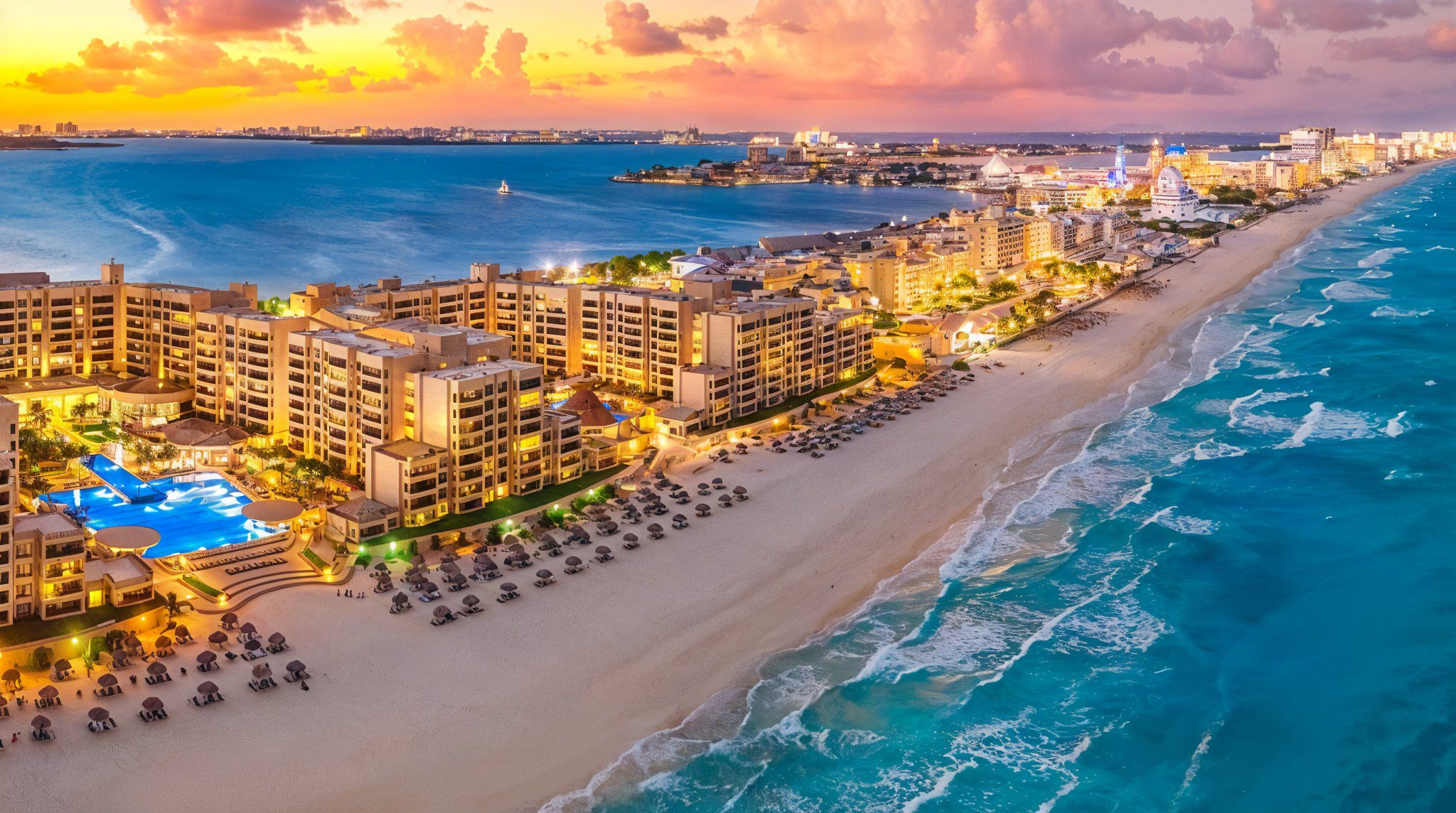 Zona costera de Cancún en México